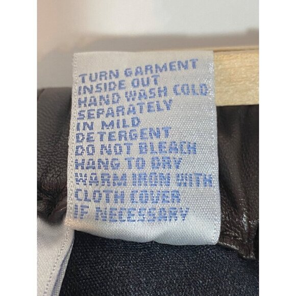 DG2 by Diane Gilman Brown Faux Leather Pants Elastic Waist Women's PM NWT - Picture 8 of 11